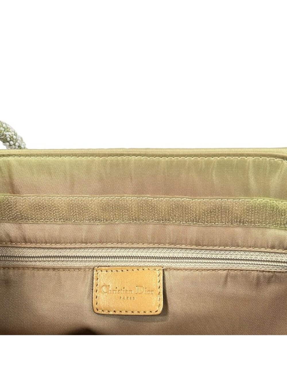 Dior Tote Light Brown Light Green White Beads Leather - Picture 14 of 14
